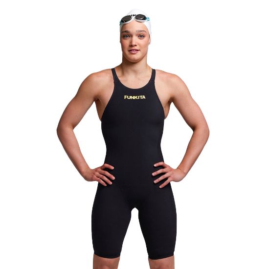 Ảnh của Áo bơi thi đấu Nữ FUNKITA Ladies Apex Viper Kneeskin Black Mint
